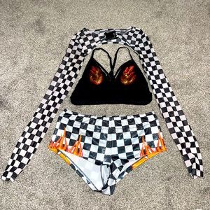 Checkered Flame 3 Piece Set